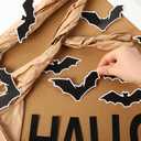 100 Pcs Halloween Classroom Bulletin Board Decorations Happy Halloween Bat Pumpkin Maple Leaf Bulletin Board Paper Cutouts with Glue Points for School Classroom Home Wall Decor