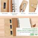FYY A5 Binder Refillable Planner Notebook 6 Ring PU Leather Binder Journal with Pockets, Dividers, Refill Paper Khaki
