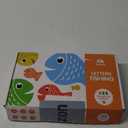 Coogam Wooden Magnetic Fishing Game, Fine Motor Skill Toy ABC Alphabet Color Sorting Puzzle, Montessori Letters Cognition Preschool Gift for Years Old Kid Early Learning with 2 Pole