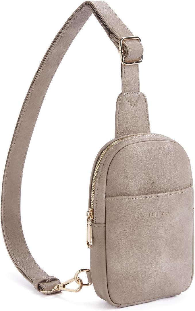 Telena Crossbody Bags for Women Leather Cross Body Sling Bag for Woman Travel (1-cloud Grey)