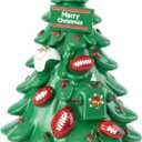 2 x Football Christmas Tree Ornament, Decorative Resin Tree with Merry Christmas Sign, 4.3 x 2.7 inches