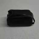 10" Premium Leather Toiletry Travel Pouch With Waterproof Lining Black Color | King-Size Handcrafted Vintage Shaving Kit By Aaron Leather Goods (Florida Black)