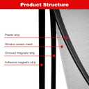 Black Magnetic Window Screen Adjustable Window Net 44x 48 Fiberglass Window Screen Mesh for House Windows with Magnets