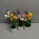 8 Pack Artificial Orchid Flowers Mini Potted Orchids Fake Orchids with Plastic Vase for Table Centerpiece Home Office Wedding Desktop Decoration (8 Colors)