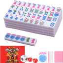 1.2-inch Premium Pink American Mahjong Tile Set. Made of Durable and Sturdy Melamine. Perfect for Multiplayer Games, on-the-go Gaming, and Playing with Family and Friends., 1.18 inches x 0.55 inches