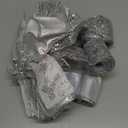 CT CRAFT LLC Sliver Snowflake Christmas Tree Topper Bow 11" with 4 Ribbon Streamers x 3 Yards Long Each for Holidy Elegant Fancy Home Dcor Indoor