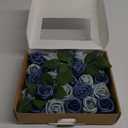 Ling's moment Artificial Rose Buds and Petite Roses w/Stem Pack of 25 for DIY Wedding Bouquets Centerpieces Decorations Boutonniere Corsages (Dusty Blue Shades)