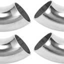 Motoforti 4 Pcs 90 Degree Mandrel Bend Elbow Car Modified Exhaust Pipe Tubing Piping 1.5" Inch OD Thickness 1.2mm/18GA 38x100x1.2mm 201 Stainless Steel 4pcs