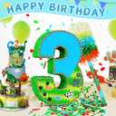 Number 3 Pinata for Birthday Party Decorations, Jungle Dinosaur Piata Games Toy (3th)