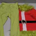 Toddler Baby Boys Girls Christmas Cosplay Monster Costume Outfits Green Furry Santa Long Sleeve Tops and Pants Set (4-5T)