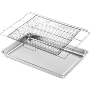 304 Stainless Steel FRIGPEREAFT Air Fryer Tray Replacement Parts for Frigidaire Gallery 30 Inch Electric Wall Oven Rack 25'' x 16.25'' Ready Cook Gas Range Air Fryer Basket FCFI3083AS Air Fry Rack