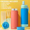 Fimibuke Kids Insulated Water Bottle, 18oz BPA FREE Kids Cups with Straw Double Wall Vacuum Tumbler 18/8 Stainless Steel Leak Proof Toddler Water Bottle for School Boys Girls (2 Pack, Ocean Life)