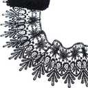 GXTIZAS Black Lace Trim 5 Yards Wide Venise Lace Ribbon Embroidered Edge Trim for Sewing Crafts Pillow Case