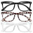 Gaoye Stylish Blue Light Glasses for Woman - Computer Glasses up to 99% Blue Light Blocking - Lightweight Frames - 3 pack