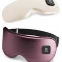 Heated Eye Mask - Cordless Eye Mask for Dry Eyes, Eye Relief, Improved Sleep, Washable Eye Heating pad for Travel and with Replaceable Shell (Purple)