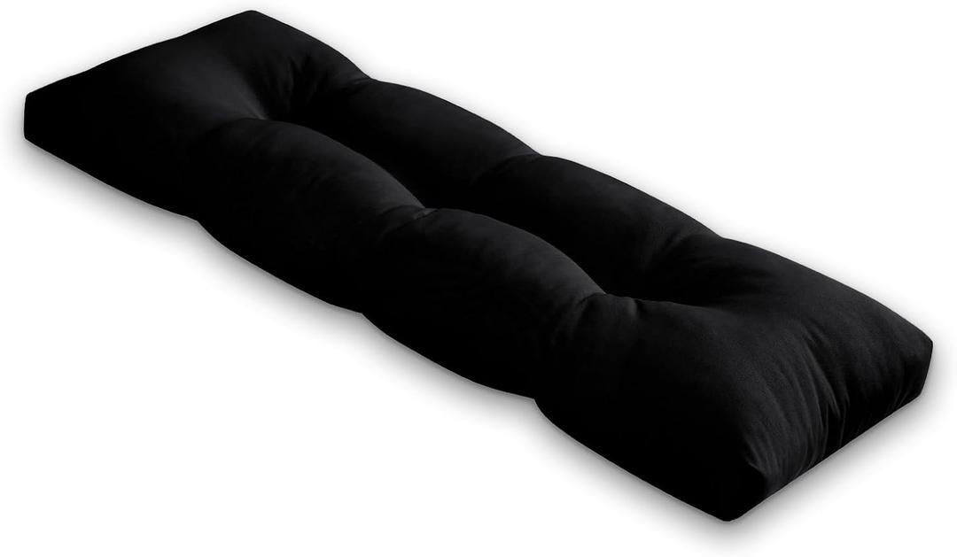 Bench Cushion for Indoor/Outdoor Furniture, Waterproof Patio Bench Seat Cushion with Non-Slip Bottom, 48x16x4 inch, Black