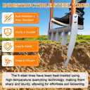 Broadfork 5-Tine Broad Fork for Gardening, Heavy Duty Broadfork Tool with 5 Sharp Tines, Ergonomic Handle, Steel,Robust Durable Garden Fork for Cultivating,Loosening Soil,Easy to Assemble