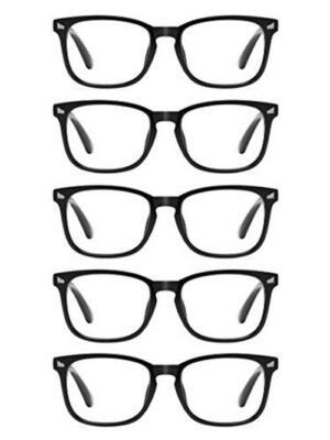 CCVOO 5 Pack Reading Glasses Blue Assorted Colors , Magnification Strengths
