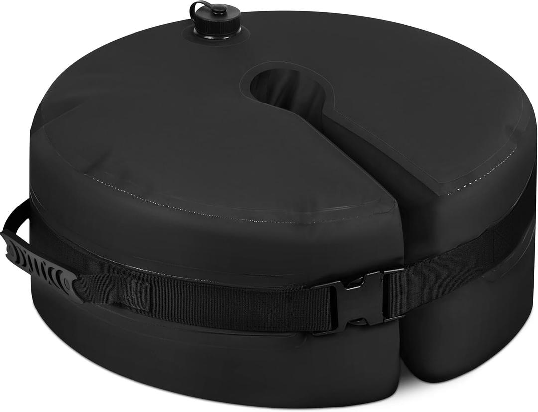 BaseMate Round Umbrella Base Weight with Side Slot Opening, Black - Base Weight Water Bag for Umbrella Stand Cantilever Base