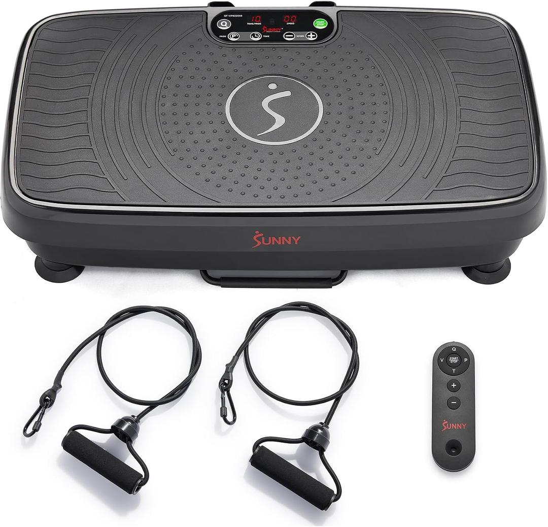 Sunny Health & Fitness Fitboard Vibration Platform Exercise Machine with Multiple Speed Settings and Vibration Modes for Multipurpose Workouts