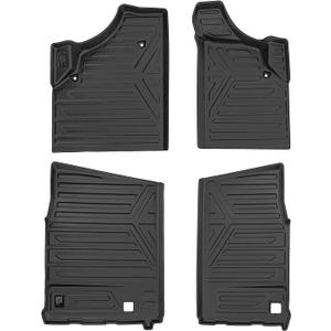 KEMIMOTO Floor Mats 4pcs Compatible with 2016-2026 Can-Am Defender MAX HD 7/8/9/10 Anti-Slip All-Weather Protection TPE Rubber Floor Liners for Front and Rear Seats(Without Corner Cut)