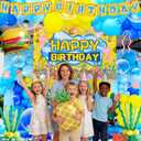 Sponge Birthday Decorations Kit - 153Pcs Under the Sea Party Supplies with Balloon Arch, Backdrop & Video Guide - All-in-One Vibrant Decor for Kids & Teens Birthday, Easy No-Stress Setup