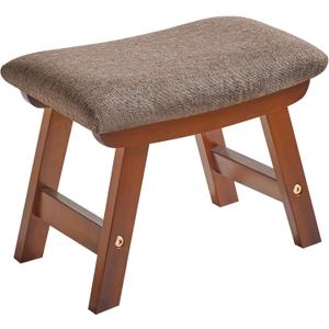 Wooden Step Stool for Kids and Adults, Ottoman Foot Rest Small Foot Stool Ottoman for Bedroom Living Room and Kitchen 15.8x10x11.4 inch (Brown Cover+Brown Legs) YD-1359