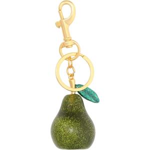 Pear Bag Charm Keychain - Cute Purse Handbag Key Chain Charm Fruit Accessories - Birthday Gift for Women (Reseda) (Green)