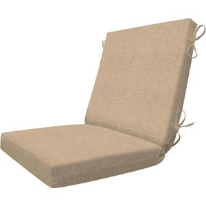 Honeycomb Outdoor Essentials Dining Chair Cushion, 20 x 41, Hampton Texture Neutral Cushion for Patio Furniture