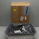 Suhaco Medium Stainless Steel Litter Box Side Entry High Walls Deep Metal Large Cat Litter Boxes Low Entry with High Sided Removable Lid, Litter Mat and Scoop Litter Pan (Tall Grey)