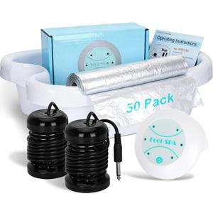 Ionic Foot Bath Detox Machine with 50 Liners, Foot Detox Machine to Remove Toxins, Portable Home Foot Spa, 2 Ion Arrays for Detox & Relaxation, Easy Clean, Perfect for Family/Gift/Self-Care