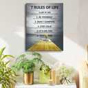 7 Rules of Life Motivational wall decor on canvas for classroom prints posters,inspirational wall art prints for home decor or home Positive for Office preppy room decor for Living Room A-253