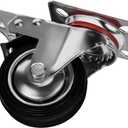 12 Pack 3" Swivel Caster Wheels with Double Brake Non Skid No Mark With Brake