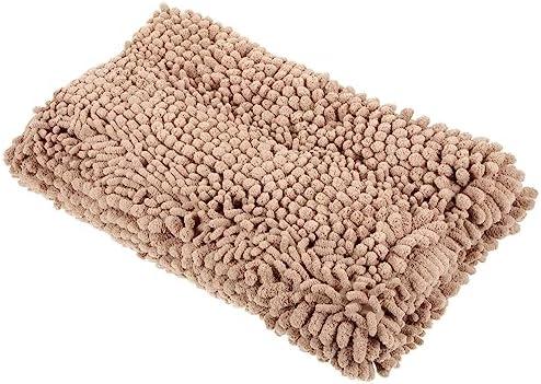 IMIKEYA Shaggy Non- Bath Mat Extra Thick Chenille Rug for Bathroom Absorbent and Machine Washable Camel Color for Comfort and Safety