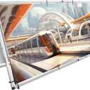 Aluminum Horizontal Banner Stand, 3 x 7ft A-frame Outdoor Banner Holder, Aluminum Banner Frame, Lightweight and Portable, Easy Tool-Free Setup