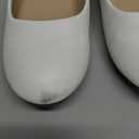PANDANINJIA Girl's Toddler/ Little Kid Sara Bow Ballerina Flats Pearl Scallop Ankle Strap Dress Ballet Flat Shoes (White Pu, 13 M US Little Kid)