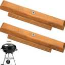2 Pack Cherry Wood Replacement Handle with Mounting Screws Compatible with Weber 22.5" and 18.5" Charcoal Grill, Also Fits Many Similar Grills and Smokers