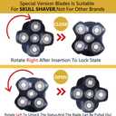 New Upgrade Head Shaver Replacement Heads for Skull Shaver Pitbull Platinum Pro Butterfly Kiss, and Palm Hypo-Allergenic Electric Razor