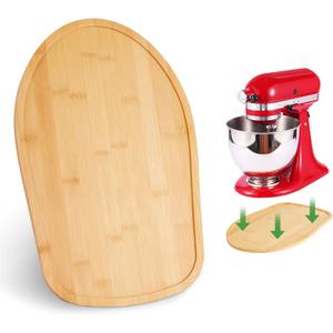 Food-Grade Bamboo Mixer Slider Compatible with Kitchen aid Stand Mixer Artisan Tilt Head 4.5-5Qt, Countertop Storage Mover Accessories Mixer Sliding Tray Attachments