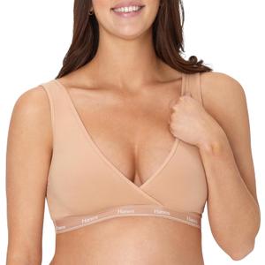 Hanes Women's Maternity Nursing Bra, Lounge Nursing Bralette, Moisture-Wicking, Odor Protection (Medium, Deep Glow)