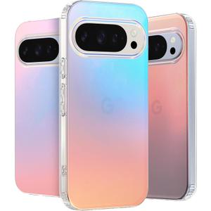 LONLI Hue Case for Google Pixel 10 Pro XL - Holographic Iridescent Phone Case - [Raised Camera Frame] - Cute and Unique Phone Cover for Girls and Women