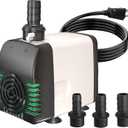 550GPH Submersible Water Pump - AUTO-SHUT-OFF 35W Pond Pumps Ultra-Quiet & Adjustable Flow Rate for Fountains, Hydroponics, Ponds, Aquariums, and More