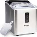 Igloo Portable Ice Maker with Scoop - Ice Maker with LED Control Panel & 1.5 Quart Water Tank - Stainless Ice Cube Maker Produces 26 Lbs. of Ice in 24 Hours with 9 Large or Small Cubes in 7 Minutes