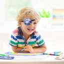 Eurzom 8 Pcs Eye Patches for Kids Adjustable Single Eyepatch Reusable Cute Girls Boys Patch with Elastic Strap for Left or Right Eye Patch, Various Patterns(Cool Style)