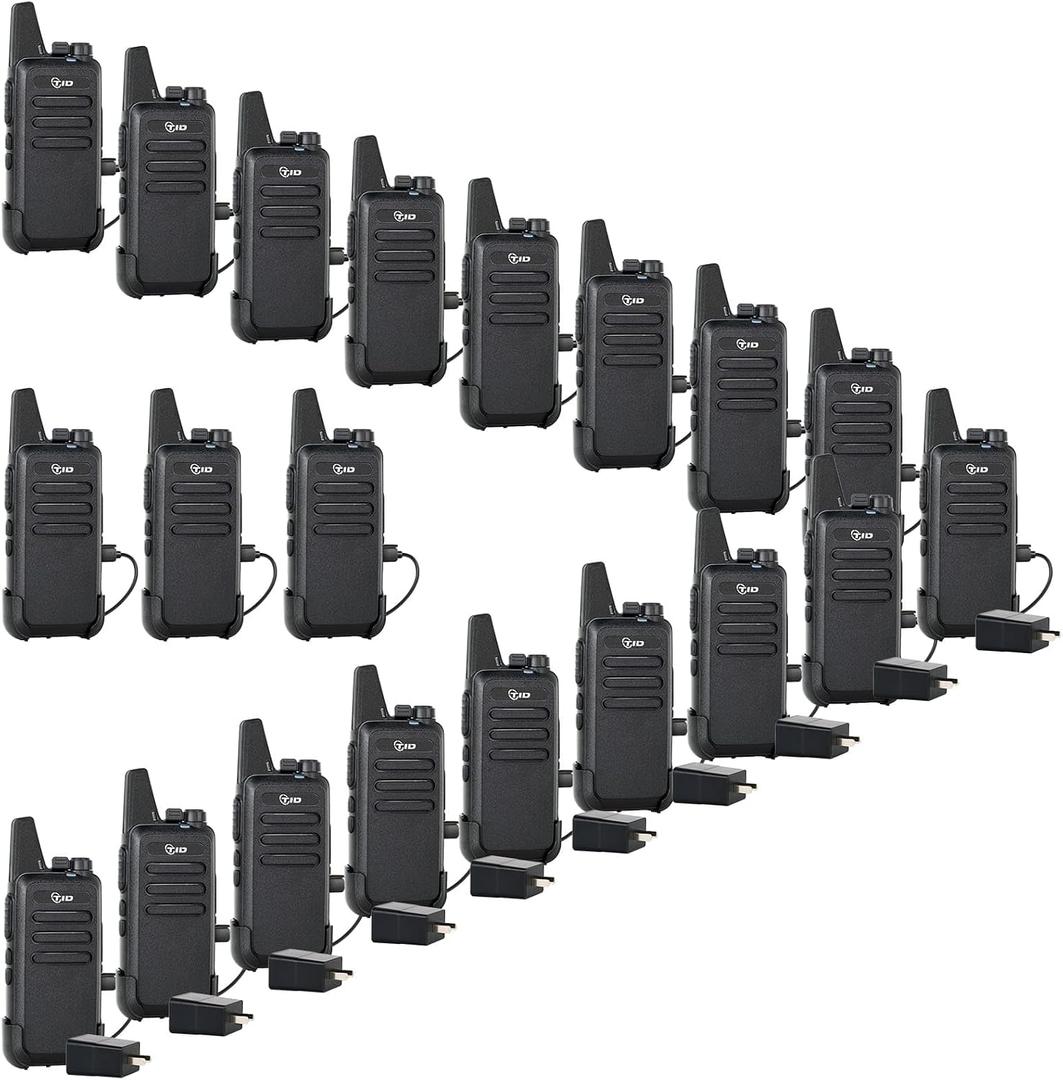 TIDRADIO TD-M8s Walkie Talkies Rechargeable, Long Range Two Way Radio, 2 Way Radio for Adults, Mini Portable for Business Commercial Work School Church Restaurant (20 Pack)