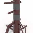 MR Wing Chun Dummy, Wooden Mook Yan Jong, IP Man Training Target with Tripod Base, Adjustable Height Mook Yan Jong Training with 3 Striking Pad, Martial Arts Traditional Kung Fu Training Dummy, Full-sized