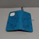 Case for iPhone 14 Pro Max Wallet Case with Tempered Glass Screen Protector, Flower Leather Flip Credit Card Holder Stand Phone Cover Cases for iPhone 14 Pro Max Blue