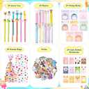 170 Pcs 24 Set Stationery Party Favors for Kids Return Gifts for Birthday Party with Cute Sticky Notes for School Birthday Goodie Bags Gift Rewards Prizes Bulk Office Supplies