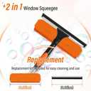 30FT High Window Cleaning Kit with Pole,2 in 1 Window Squeegee for Window Cleaning,5-24FT Professional Window Clean Pole Kit Include Replacement,180Rotatable Squeegee for Indoor/Outdoor High Windows