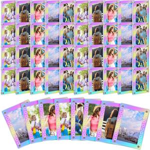 Fiwochic 48 Pcs 2x3 Acrylic Magnetic Picture Frames Bulk Laser Mini Film Photo Frame for Fridge Refrigerator Photo Postcard Office Home Decor